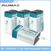 ncsr09 PUJIMAX 9V 1200mAh Type C 9 Volt Li-ion Rechargeable Battery 6F22 9V Li-ion Lithium Battery for RC Helicopter Model Microphone