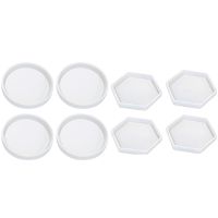 4 Pack Hexagon Silicone Coaster Molds Clear Epoxy Molds 4 Pack Big Diy Round Coaster Silicone Mold