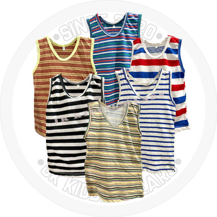 Babyhug 100% Cotton Knit Sleeveless Stripes  Sando Pack of 2 - Red main image 0