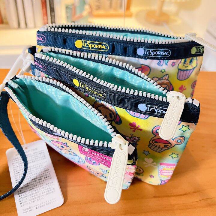 lesportsac-2023-3455กระเป๋าข้อมือกระเป๋าเก็บกระเป๋าเครื่องสำอางสามชิ้น