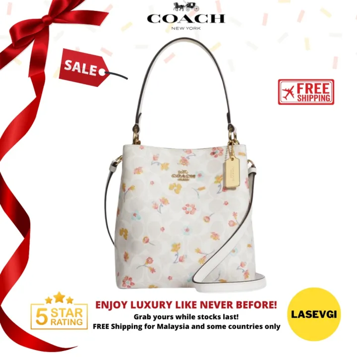 Original Sale! Coach Small Town Bucket bag signature floral | dandelion |  dreamy print | Lazada Singapore