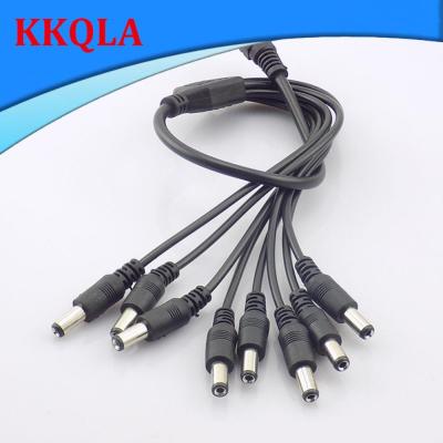QKKQLA 5.5*2.1mm Female to Male DC Power Adapter 8 Way Splitter Plug Connector Cable Supply for CCTV Camera Led Strip Light