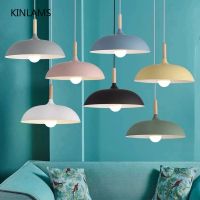 Nordic Modern LED E27 Oak Pendant Celling Lights Plate Lamps Hanging Lights Home Indoor Improvement Iron Oak Decoration Pendant