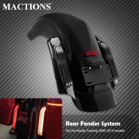 รถจักรยานยนต์ LED ด้านหลัง Fender ระบบ Extension Fascia ชุด W เบรคไฟเลี้ยวสำหรับ Harley Touring Road Street Glide 2009-2013