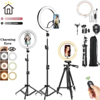 ⚡FT⚡LED Selfie Ring Light Photography Video Light RingLight Phone Stand Tripod Fill Light Dimmable Lamp Trepied Streaming