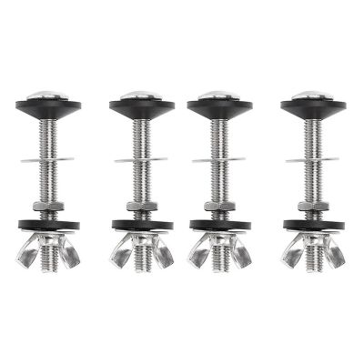 4 Pack Toilet Tank to Bowl Bolt Kits Cistern Bolts Kit,Stainless Steel Toilet Pan Fixing Fitting with Double Gaskets