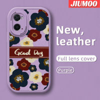 เคส JIUMOO สำหรับ OPPO เคส A36 A96 A76แฟชั่นวันที่ดีเคสโทรศัพท์ลายดีไซน์ใหม่บางรูปดอกไม้นุ่มหนังเคสป้องกันกล้องฝาปิดด้านหลังเลนส์เต็มรูปแบบเคสกันกระแทก