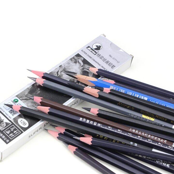 maries-12pcs-charcoal-soft-medium-hard-special-soft-sketch-painting-pencil-2h-hb-b-2b-3b-4b-5b-6b-7b-8b-drawing-stationery