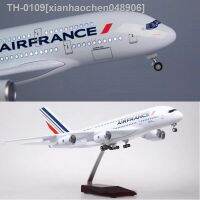 ✟ xianhaochen048906 1/160 Escala 50.5CM Avião Airbus A380 Airline W Luz Roda de Resina Plástico Para Colecção