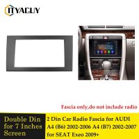 Double Din รถวิทยุ Fascia สำหรับ Audi A4 B6 2002-2006 A4 B7 2002-2007สำหรับที่นั่ง Exeo 2009 + แผงสเตอริโอ Dash CD Kit กรอบ