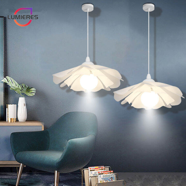 Drop Light Ceiling Flower Shape Bedside Pendant Light Petal Tricolor