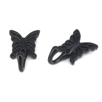 2PCS Creative Robe Hooks Unique Black Butterfly Coat Hat Hanging Hooks Home Decorative Hat Coat Hanger Hooks