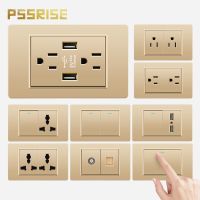 PSSRISE A18สหรัฐมาตรฐานผนังสวิทช์ไฟซ็อกเก็ต USB ทีวีโทรคอมพิวเตอร์ O Utlet PC แผงออดสวิตช์ไฟ BR CA 118*72มิลลิเมตร