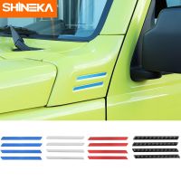 SHINEKA ฝาครอบมุมตกแต่งรถยนต์สติกเกอร์คาร์บอนไฟเบอร์สำหรับ Suzuki Jimny 2019 2020อะลูมินัมอัลลอยอุปกรณ์เสริมภายนอก