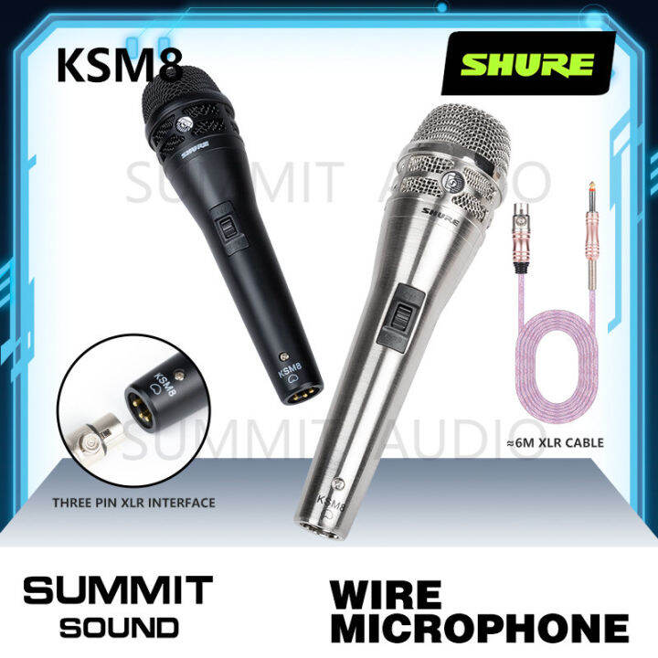 【popular】 SHURE KSM8 dynamic microphone wired mic Clear vocal mike