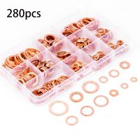 150/200/280Pcs Copper Sealing Solid Gasket Washer Sump Plug Oil For Boat Crush Flat Seal Ring Tool Hardware Accessories Pack New