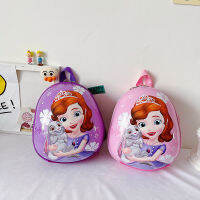 Sofia The Firsts PVC กระเป๋าเป้สะพายหลังสำหรับเด็กทารกหญิงกระเป๋านักเรียนเด็ก3-6yrs หญิงอนุบาลกระเป๋าเป้สะพายหลังสาวน่ารักเด็กขนาดเล็ก Eggshell กระเป๋า