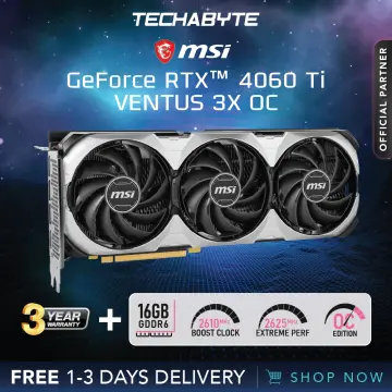 MSI GeForce RTX 4060 Ti VENTUS 3X OC 8GB Graphics Card