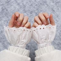 ▫☂♦ Universal Fake Cuff Lace Pleated Fake Sleeves Decorative Sleeves Pleated Wrist Wild Sweater