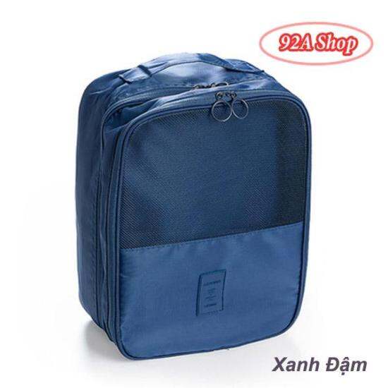 Túi đựng giầy dép 3 ngăn cỡ đại treo tay kéo vali - ảnh sản phẩm 1