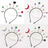 ✈ Festival Christmas Women Students Washing Face Hairband Shinning LOVE Letter/ Moon/ Star Shape Headbands Sequins Tiara