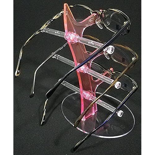 อุปกรณ์แสดงแว่นกันแดดแว่นตาอ่านหนังสือแว่นตาแว่นตาที่มีสีสันแบบ3ขั้นตอน-สีชมพู