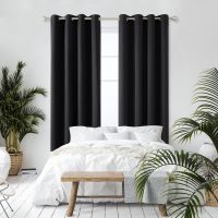 【HOT】☎♕ Grommet Blackout Window Curtains for Bedroom Room Thermal Insulated Color Darkening Treatment