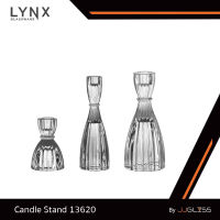 JJGLASS - (LYNX) Candle Stand 13620 - เชิงเทียนแก้ว เชิงเทียนคริสตัล ทรงพู่ ลายร่องริ้วตรง มีให้เลือก 3 ขนาด ความสูง 9 ซม., 15 ซม. และ 20 ซม.