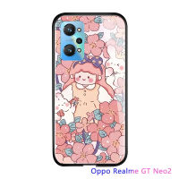 พร้อมเคสเคสโทรศัพท์มือถือสำหรับ Realme Q5 Pro 5G 2022 RMX3372/Realme Narzo 50i นายก Realme C55ดอกไม้สุดหรูเด็กผู้หญิงกันกระแทกฝาครอบหลังกระจกเทมเปอร์เคสมันวาวใหม่