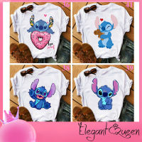 แฟชั่นเสื้อยืดสตรี Lilo Stitch Harajuku Kawaii เสื้อยืดน่ารักการ์ตูนหญิงพิมพ์พลัสเสื้อยืดขนาด T เสื้อน่ารักเสื้อลำลอง