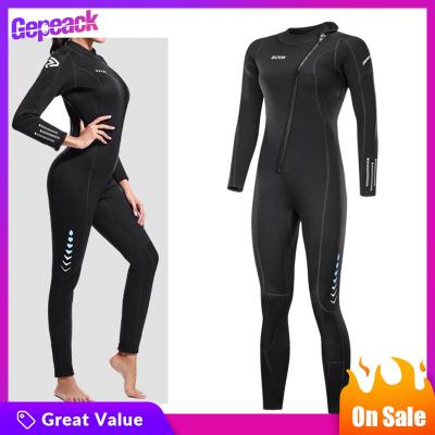 Gepeack ชุดชุดดำน้ำชุดเว็ทสูทเต็มความยาวชุดโต้คลื่นดำน้ำชุดว่ายน้ำมีซิปด้านหน้า