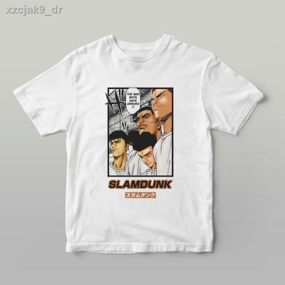 ข้อเสนอพิเศษ tshirt Top Sale  SLAM DUNK Printed Tshirts Cotton Round-neck Anime Hanamichi Sakuragi Tops COD#GLเสื้อยืด(S-5XL)S-5XL