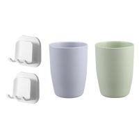 Tumbler Hook For Razor Self Adhesive Modern Home Wall Mounted Toothbrush Holder Set Space Saving Tidy Mouthwash Cup Bathroom