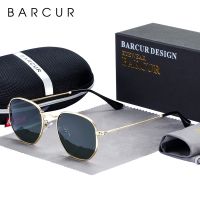 【LZ】▲¤  BARCUR Classic Retro Reflective Sunglasses Man Hexagon Sunglasses Metal Frame Eyewear Sun Glasses With Box Oculos De Sol gafas