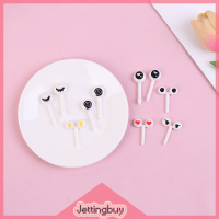 Jettingbuy เซ็ต10ชิ้น,ดวงตาการ์ตูนน่ารักขนาดเล็กน่ารักอาหารกลางวันกล่องอาหารกลางวันส้อมไม้จิ้มผลไม้