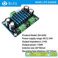 Brifit XH-A282 เครื่องขยายเสียงดิจิตอลกำลังสูงแหล่งจ่ายไฟ 24V เอาต์พุต 50W * 2