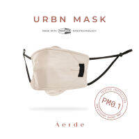 URBN Mask by Āerde (แอร์เด้) — Off-White / สีออฟไวท์ • หน้ากากนาโนไฟเบอร์ • กรองฝุ่นละออง 99.9% PM0.1 • ยับยั้งไวรัสและแบคทีเรีย • สะท้อนน้ำ