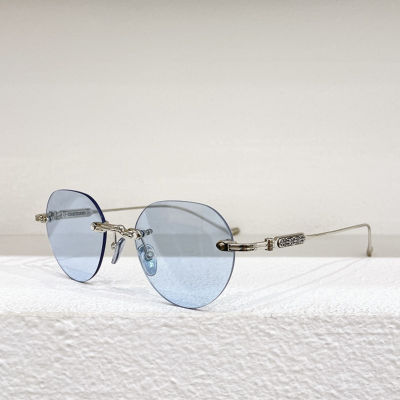 New Chrome SOFFFFFFFFERS I Rimless Round Small Women Men Sunglasses nd Designer Top Quality Metal Frame Pilis Sun glasses