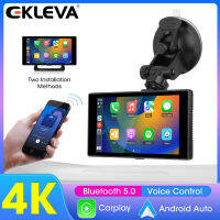 EKLEVA 5 "Carplay กล้องติดรถดีวีอาร์4K Android กล้องมองหลังรถยนต์จอวิดีโอ WiFi บลูทูธ Dual กล้องหน้ารถ Cam FM AUX