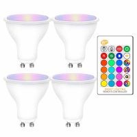 20214PCS GU10 RGB LED Bulbs 8W GU10 RGBW RGBWW Led Lamp White Warm White GU 10 with 16 Colors IR Remote Control Memory Function