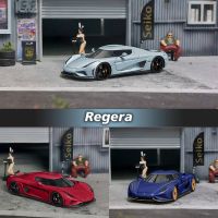 **Prevsale** JG 1:64 Regera Glacier Blue Super Diecast Diorama Car Model Collection Miniature Carros Toy