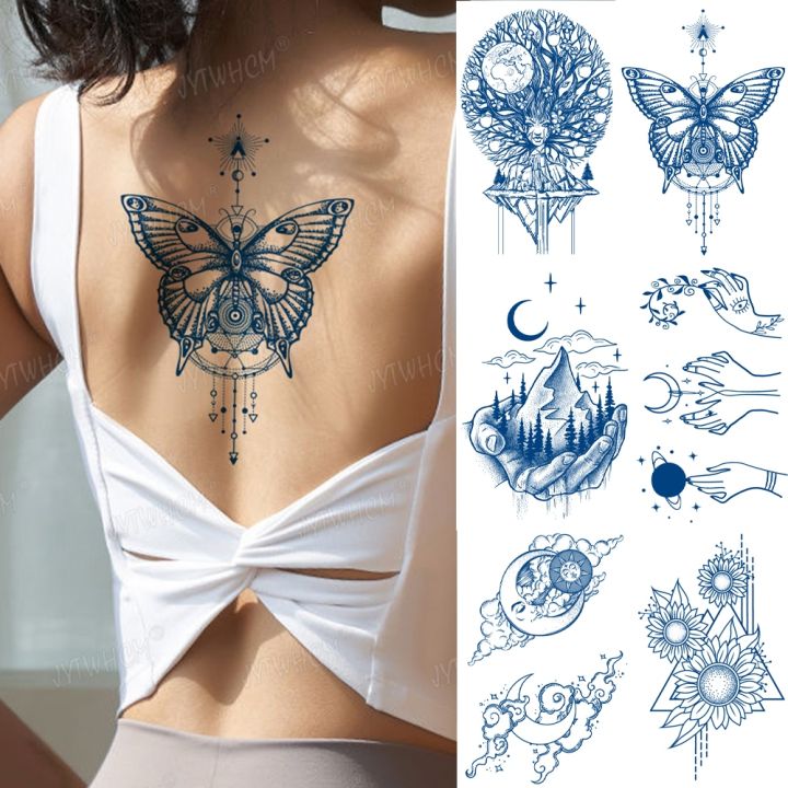 butterfly-temporary-tattoo-sticker-back-semi-permanent-waterproof-tattoo-for-women-blue-realistic-7-15-days-body-art-arm-sticker