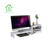 Bestore Home : Laptop Stand ชั้นวางโน้ตบุคมีช่องเก็บของ+เก็บคีย์บอร์ดในตัว  ชั้นวางจอคอมพิวเตอร์บนโต๊ะทำงาน