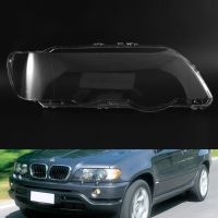 2ชิ้นสำหรับ-BMW X5 E53 2000-2003กรอบไฟหน้ารถยนต์ที่เปลี่ยนฝาครอบหลอดไฟหน้าโคมไฟเปลือกแก้วโป๊ะ (ซ้าย + ขวา)