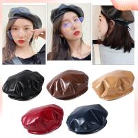 LULU Autumn Winter Women Personality PU Leather Newsboy Caps Casual Beret Hats Gatsby Hats Octagonal Cap Artist Painter