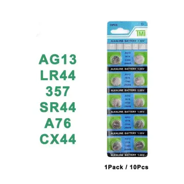 100 Pack LR44 AG13 357 Battery 1.5V SR44 A76 GP76 Lr 44b L1154c
