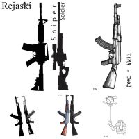 BATTLEGROUNDS PUBG Black Gun Temporary Tattoo Sticker Women Body Arm Waterproof Tattoo Men AK Soldier Fake DIY Tatoos Weapon AWM