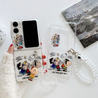 เคสโทรศัพท์รูปการ์ตูนแฟชั่นสำหรับ N2ออปโป้ไฟนด์แบบฝาพับมีสายโซ่ไข่มุกใสเคสจี้สุนัขน่ารักน่ารักสำหรับค้นหาเคสป้องกันแบบใสมีฝาพับ N2