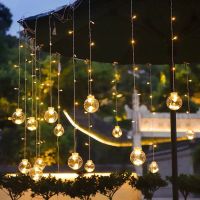 ZZOOI Outdoor Garden Decorative Lighting Strings LED Fairy Light String Curtain Icicle Garland Christmas Light Decoration for Home