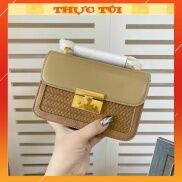 FULLTAG  Hot Trend  Túi Xách Thời Trang Khuy Bấm CNK Hoạ Tiết Da Đan Vặn